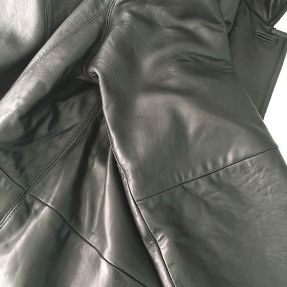 100% leather black button up jacket - Picture 5 of 7